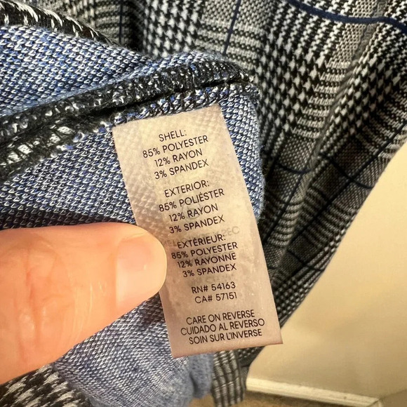 Calvin Klein Houndstooth Knee Length Shift Dress Size 14 Flutter Sleeve Plaid - Picture 9 of 10